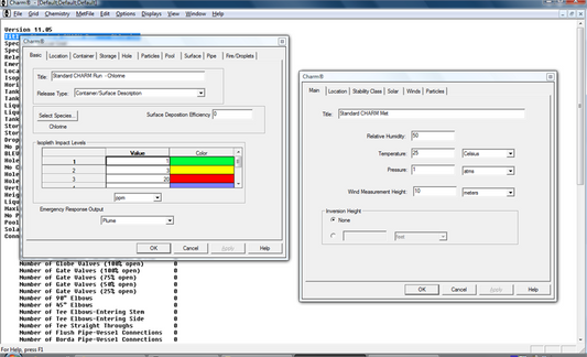 CHARM Main Input Dialogs